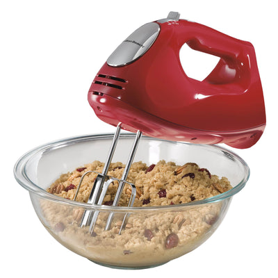 Hamilton Beach Hand Mixer w/Snap On Case, Beaters, & Dough Hook (Open Box)