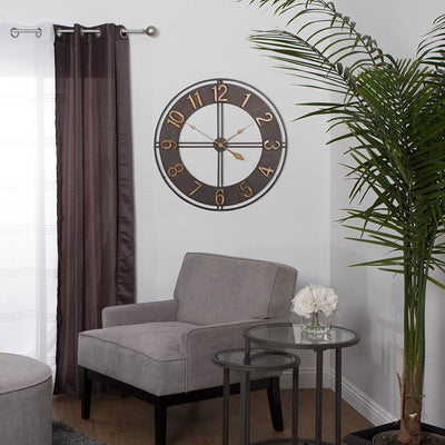 Studio Designs 30" Industrial Loft Analog Home Decor Wall Clock, Dark (Open Box)