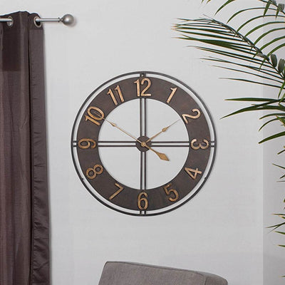 Studio Designs 30" Industrial Loft Analog Home Decor Wall Clock, Dark (Open Box)