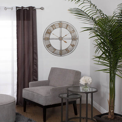 Studio Designs 30" Industrial Loft Analog Home Decor Wall Clock, Steel & Bronze
