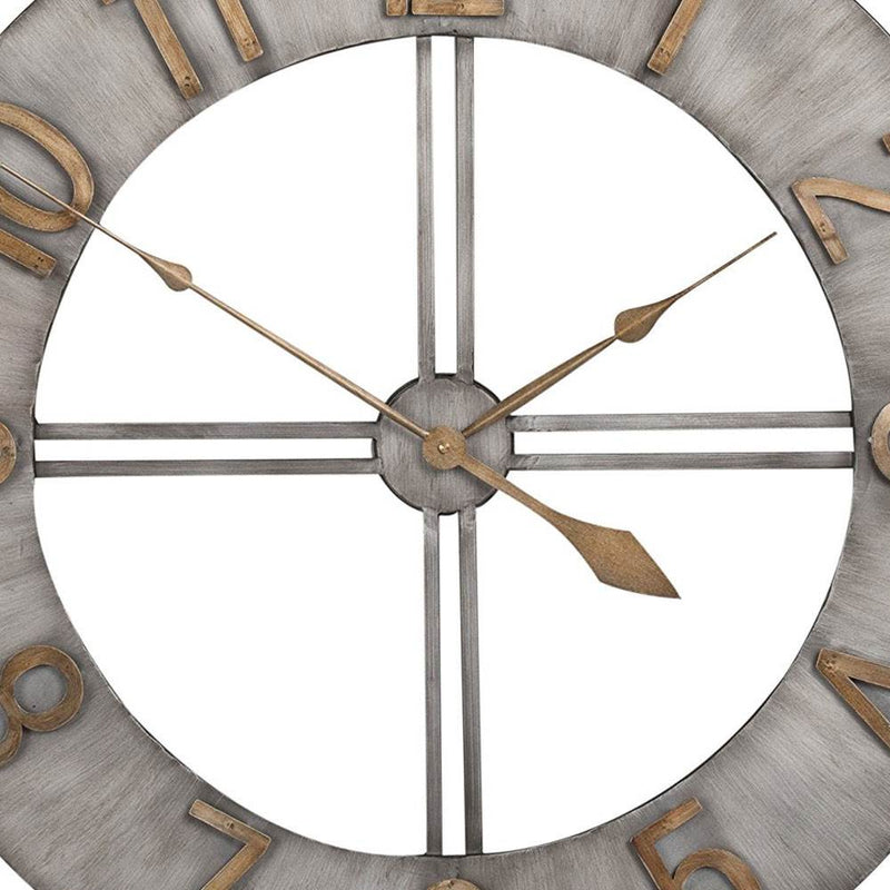 Studio Designs 30" Industrial Loft Analog Home Decor Wall Clock, Steel & Bronze