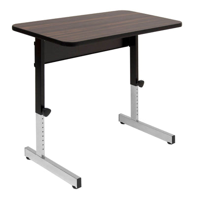 Studio Designs Adapta Table 36" x 20" Top Manual Height Adjustable Desk, Walnut