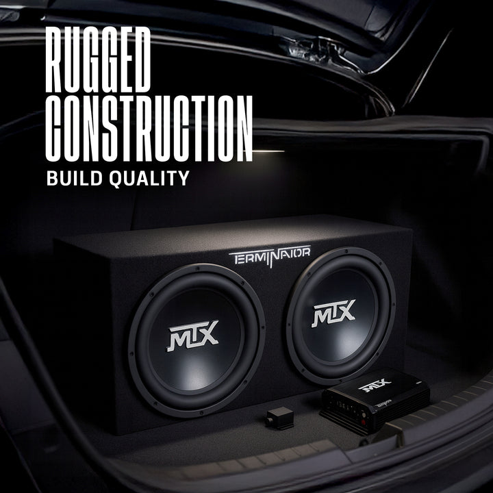 MTX TNP212D2 12" 1200W Dual Loaded Car Subwoofer Audio w/ Sub Box and Amplifier