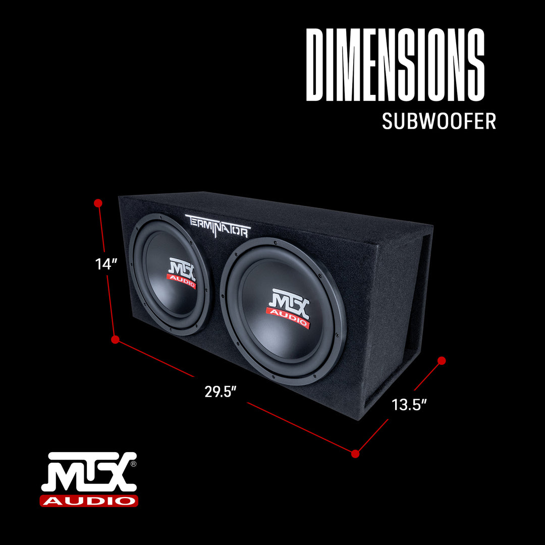MTX 12-Inch 2000-Watt Max Car Audio Dual Loaded Subwoofer Box (Open Box)