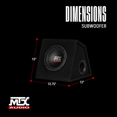 MTX AUDIO RTP8A 8" 120W Car Loaded Subwoofer Enclosure Amplified Box Vented