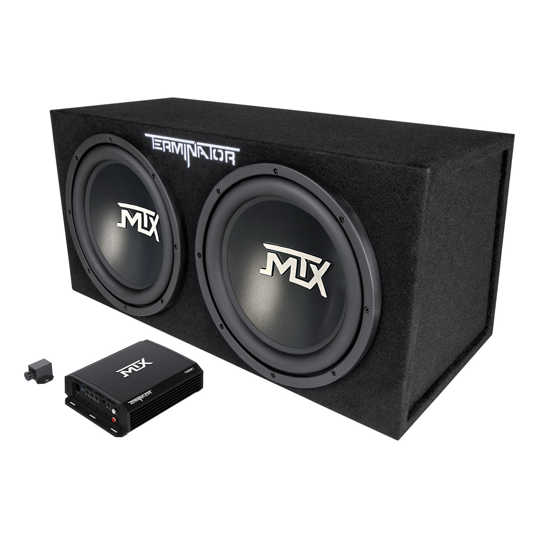 MTX TNP212D2 12" 1200W Dual Loaded Car Subwoofer Audio w/ Sub Box and Amplifier