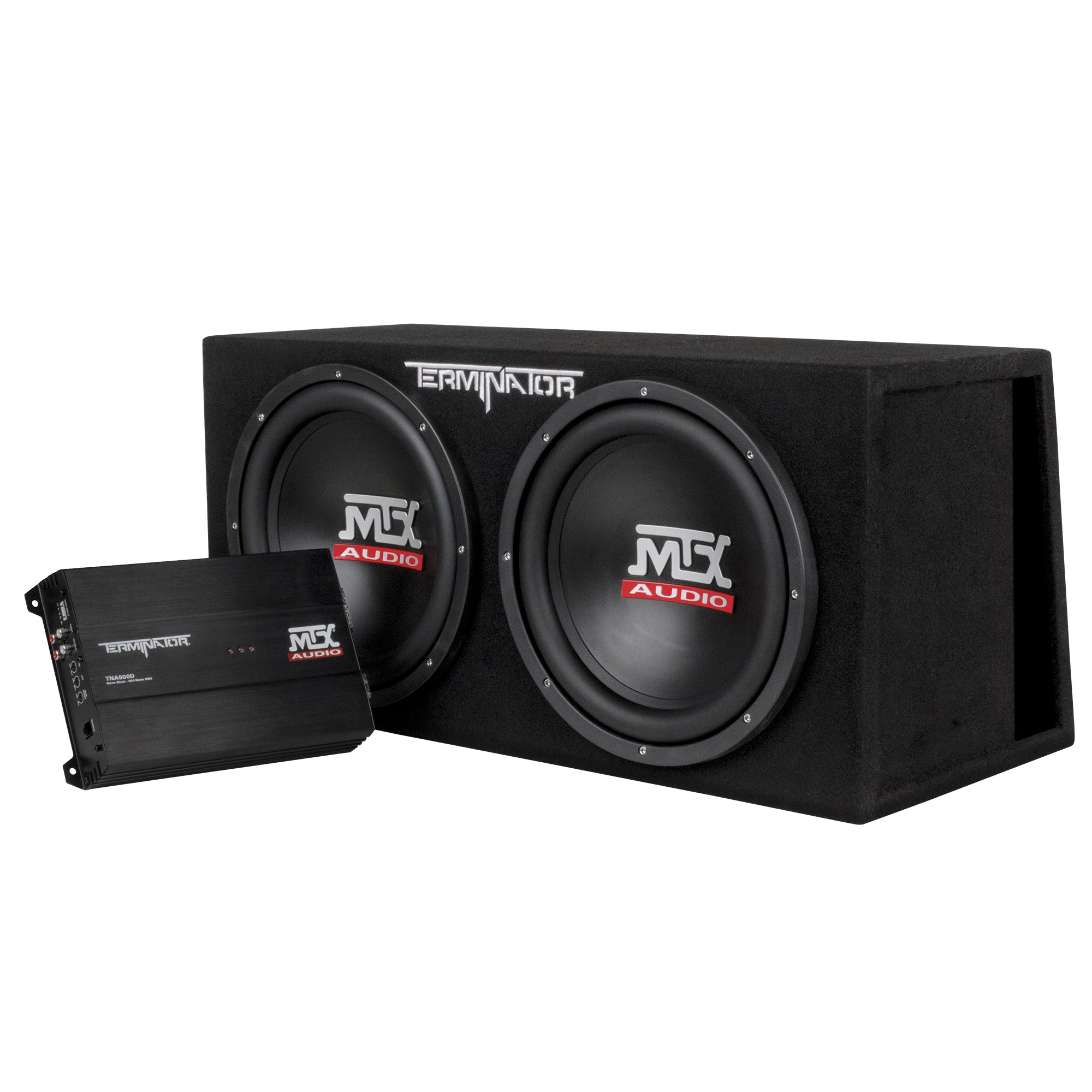 MTX TNP212DV 12-Inch 2000-Watt Dual Loaded Subwoofer Enclosure with Amplifier - VMInnovations
