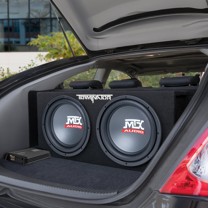 MTX TNP212D2 12" 1200W Dual Loaded Car Subwoofer Audio w/ Sub Box and Amplifier