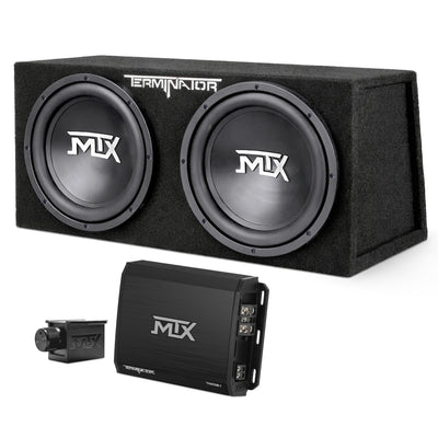 MTX 12" 1200W Dual Loaded Car Subwoofer Audio w/ Sub Box + Amplifier (Damaged)