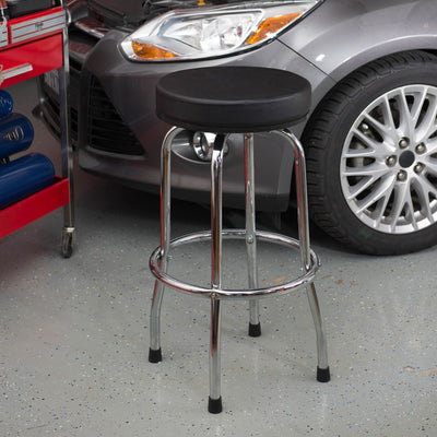 Torin Big Red  Swivel Garage Shop Padded Bar Stool Cushion Seat, Black (Damaged)