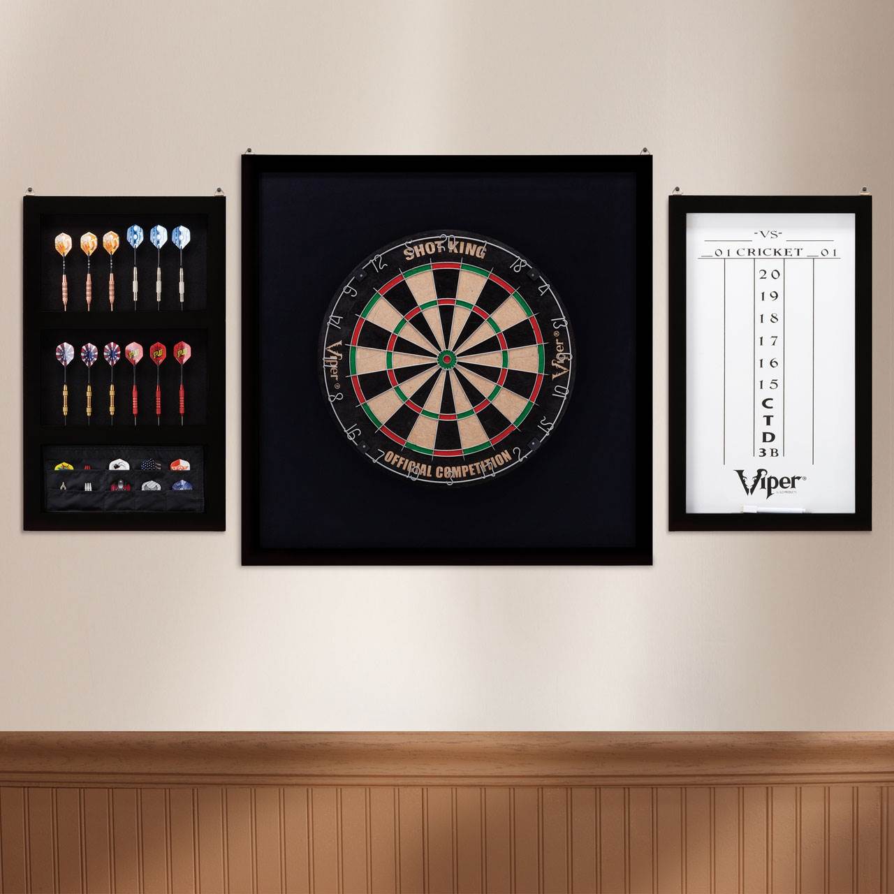 Viper Championship Wood Framed Hanging Dartboard Backboard Set, Mahogany (Used) - VMInnovations