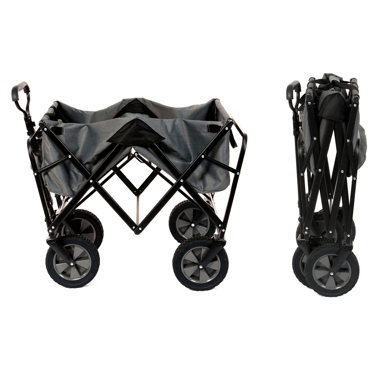 Mac Sports Outdoor Collapsible Utility Camping Cart, Gray, & Camping Chair, Gray