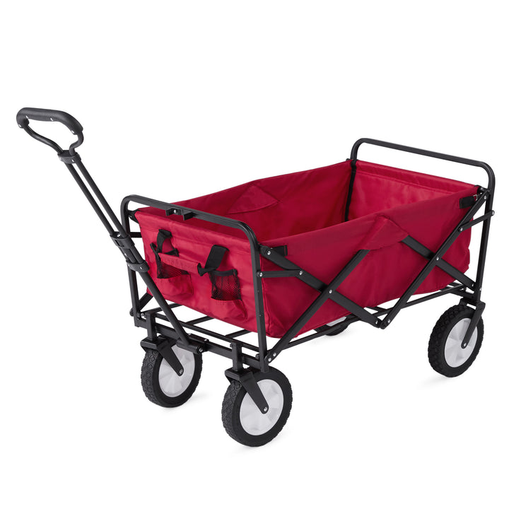 Mac Sports Folding Steel Frame Outdoor Garden Camping Wagon, Red (For Parts)