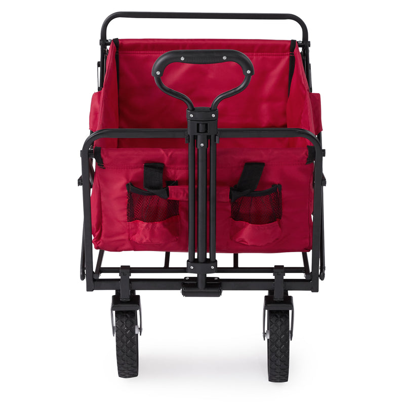 Mac Sports Collapsible Folding Steel Frame Garden Utility Cart, Red (Open Box)