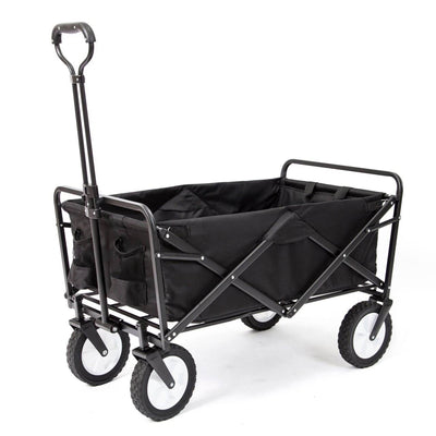 Mac Sports Collapsible Frame Outdoor Garden Utility Wagon Cart, Black (Open Box)