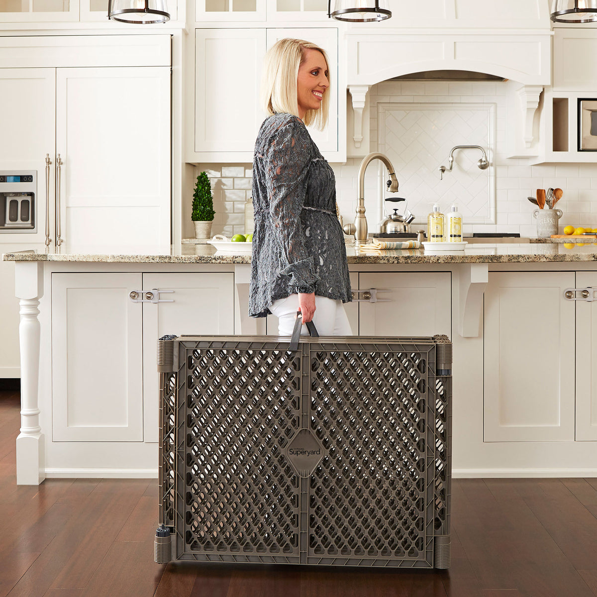 Toddleroo by North States Superyard Baby Gate and Portable Play Yard, Fieldstone - VMInnovations