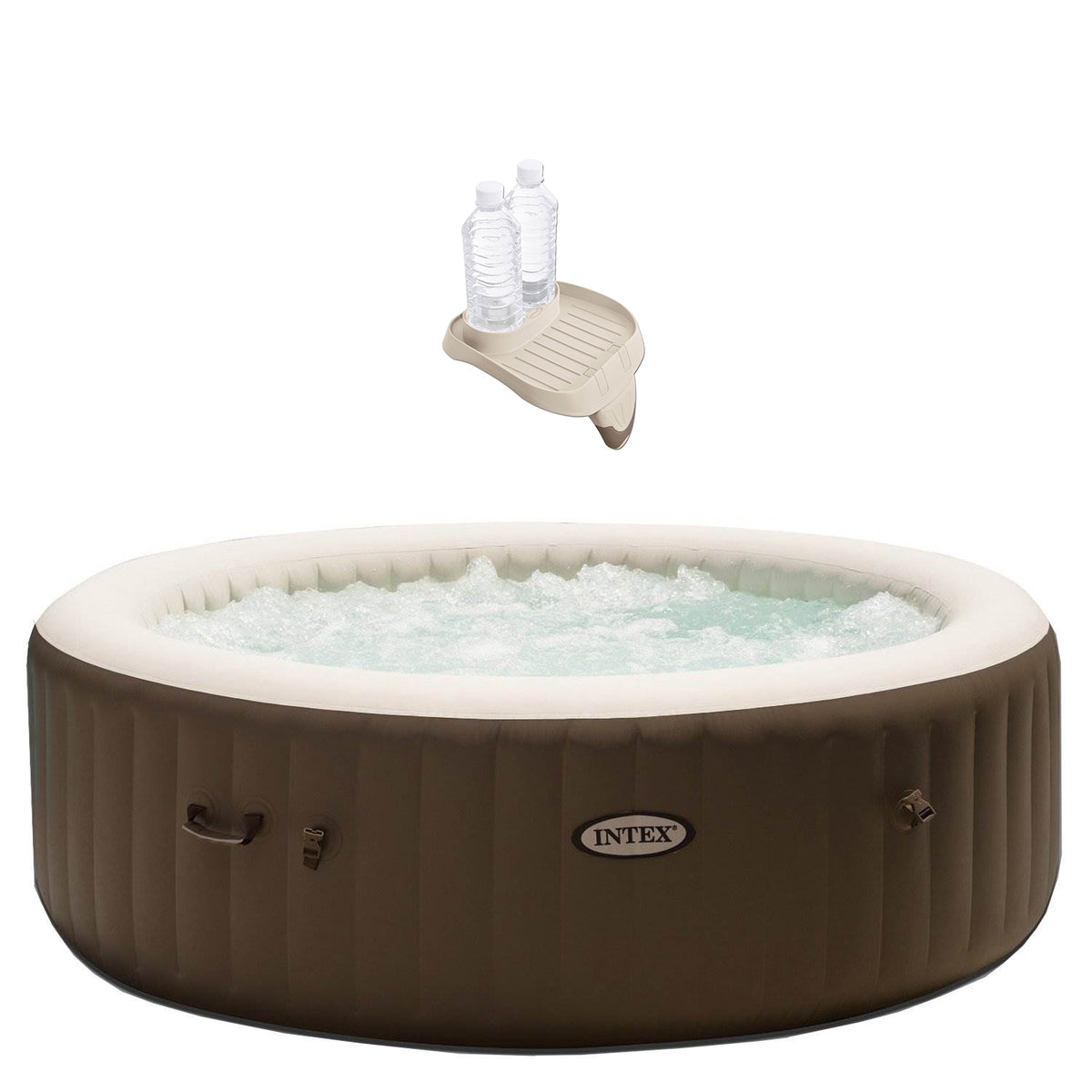 Intex PureSpa Jet Massage 6 Person Portable Inflatable Hot Tub & Cup Holder