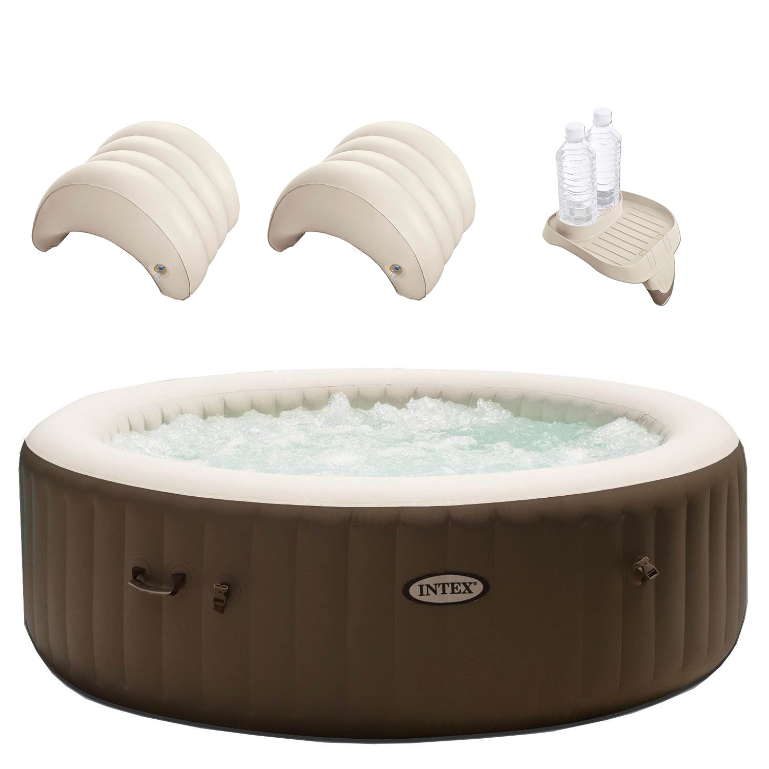 Intex PureSpa 6 Person Inflatable Hot Tub & Cup Holder & Headrest (2 Pack)