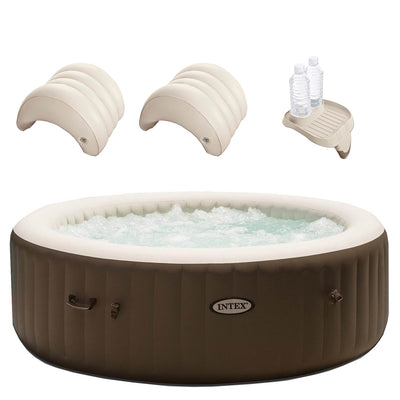 Intex PureSpa 6 Person Inflatable Hot Tub & Cup Holder & Headrest (2 Pack)