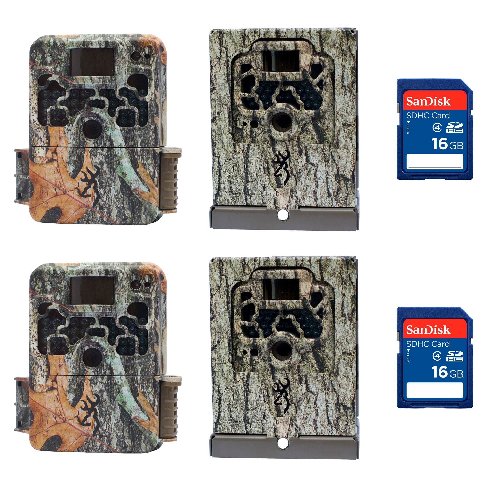 Browning Strike Force 850 16MP Game Camera (2 Pack) w/ Security Boxes & SD Cards
