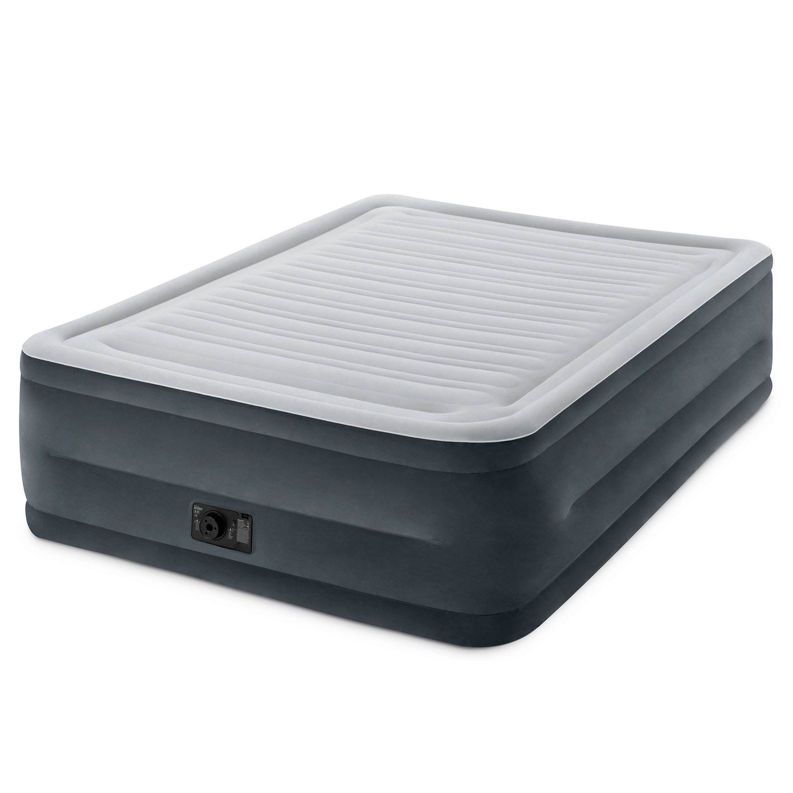 Intex Comfort Plush High Rise Dura-Beam Air Bed Mattress w/ Built-In Pump, Queen - VMInnovations