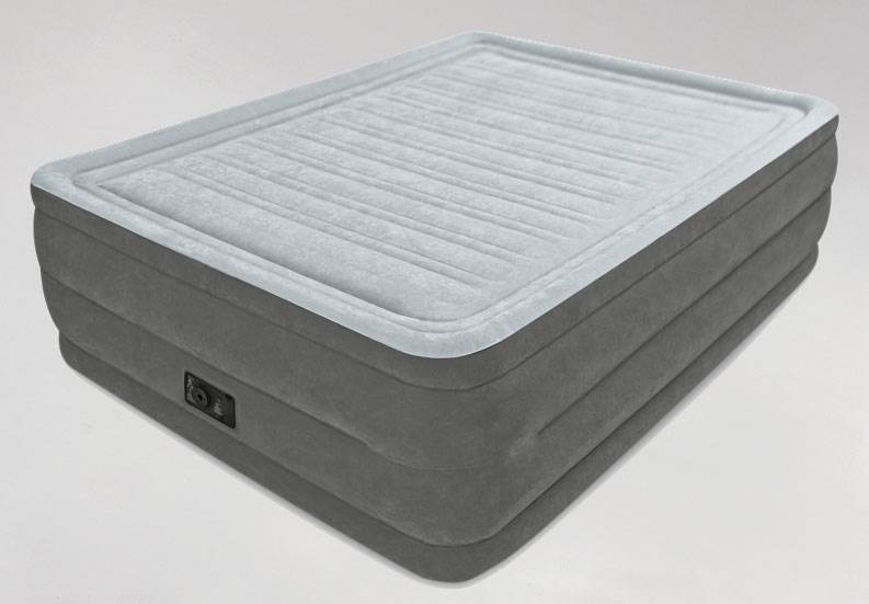 Intex Comfort Plush High Rise Dura-Beam Air Bed Mattress w/ Built-In Pump, Queen - VMInnovations