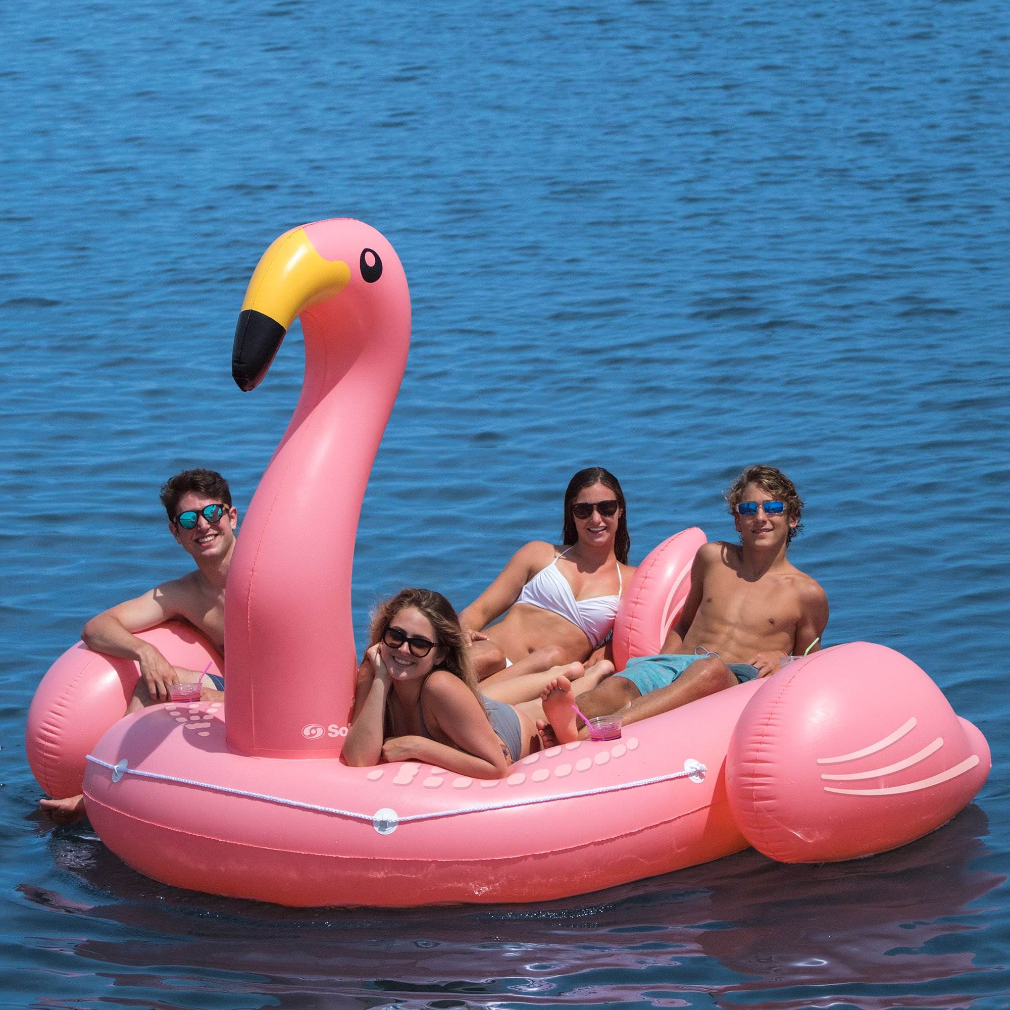 Swimline Solstice Giant Flamingo Inflatable Ride On Swimming Pool Lake Float - VMInnovations