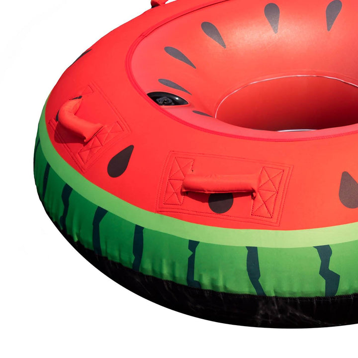 Swimline Inflatable Lake Ocean Water Single Rider Towable Tube Float, Watermelon