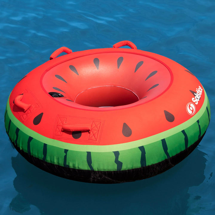 Swimline Inflatable Lake Ocean Water Single Rider Towable Tube Float, Watermelon