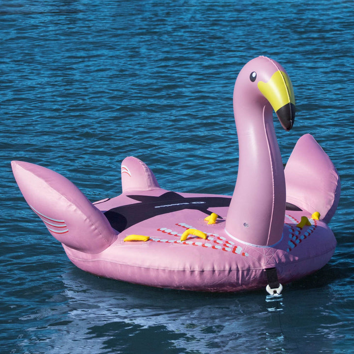 Swimline Solstice Water Sport Inflatable Flamingo 1 to 2 Rider Boat Towable Tube