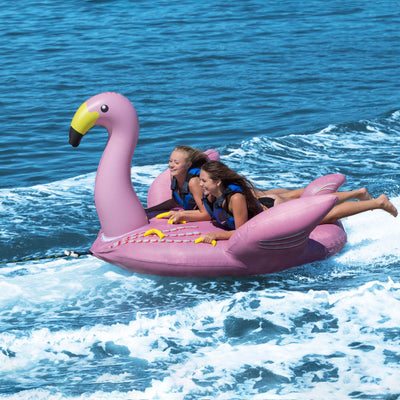 Swimline Solstice Water Sport Inflatable Flamingo 1 to 2 Rider Boat Towable Tube - VMInnovations