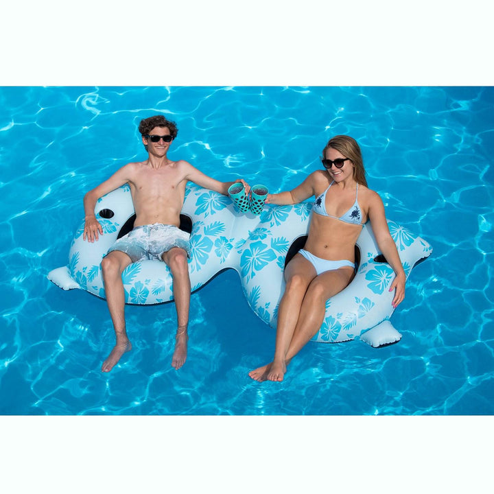 Swimline Inflatable Sunglasses Floating Ride On Raft for Swimming Pool, Blue