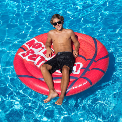 Swimline 90533 Giant Basketball Inflatable Swimming Pool Toy Raft Ride On Float