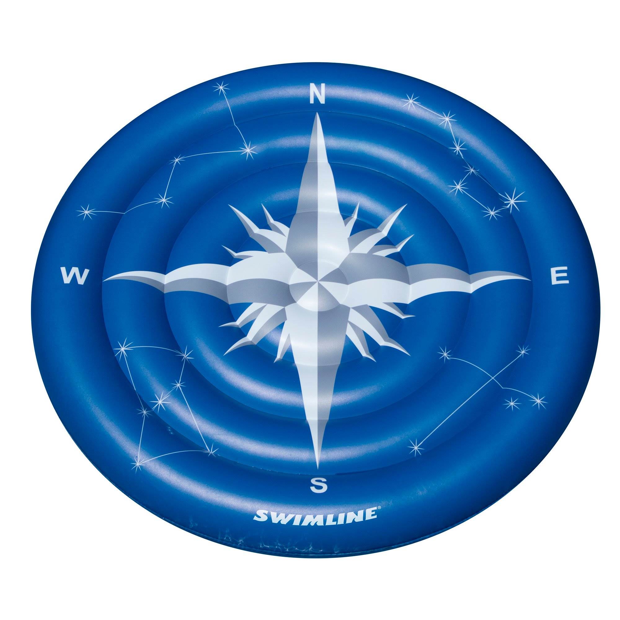 Swimline Compass Rose Glowing Inflatable Swimming Pool Toy Raft Ride O ...