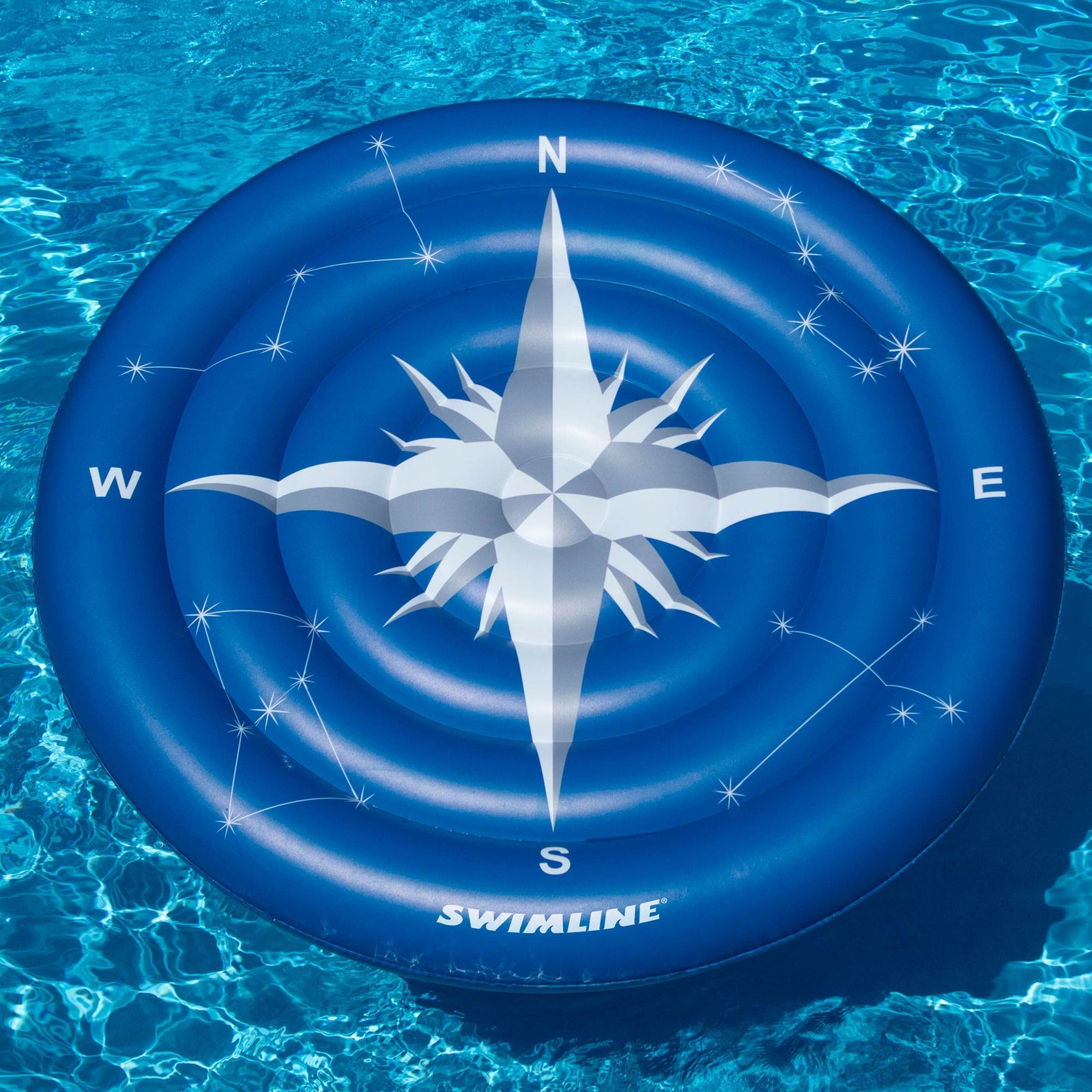 Swimline Compass Rose Glowing Inflatable Swimming Pool Toy Raft Ride On Float - VMInnovations