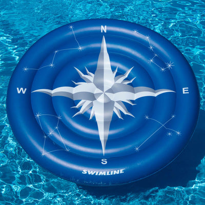 Swimline Compass Rose Glowing Inflatable Swimming Pool Toy Raft Ride On Float - VMInnovations