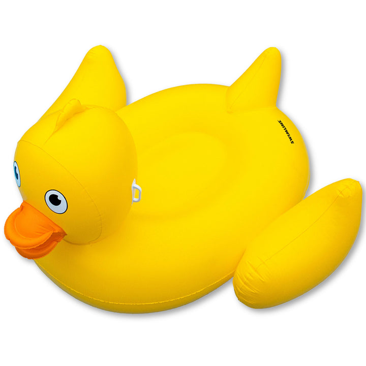 Swimline Inflatable Giant Lucky Rubber Ducky Ride On Swimming Pool or Lake Float - VMInnovations