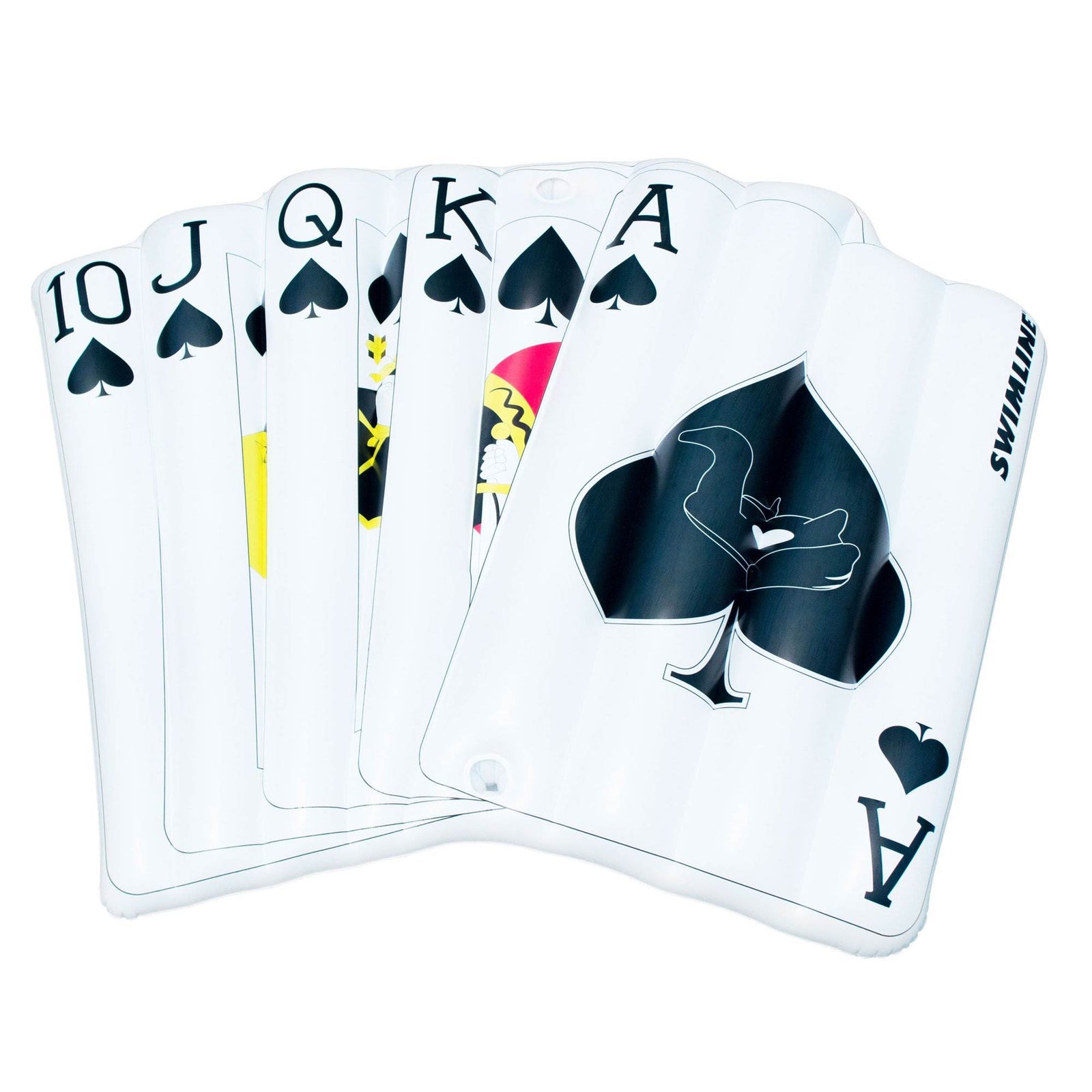 Swimline Royal Flush Playing Card Mat Inflatable 2 Rider Swimming Pool Float - VMInnovations