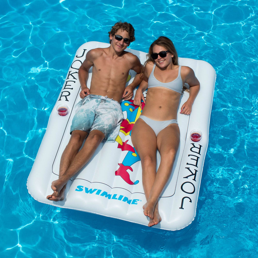 Swimline PoolJoker Playing Card Mattress Inflatable 2 Rider Swimming Pool Float