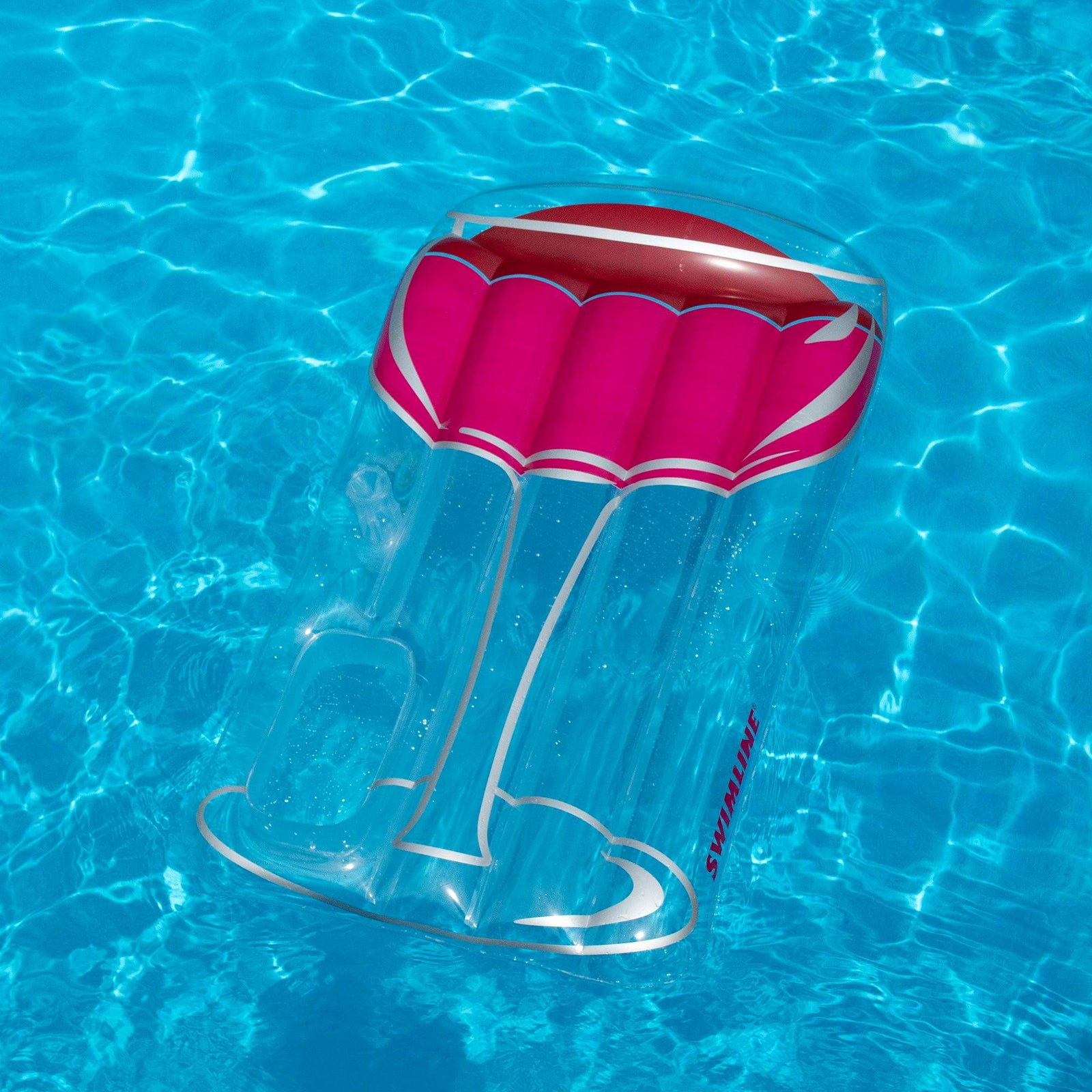 Swimline Inflatable Glass of Red Wine Raft Float Mat for Swimming Pool or Beach - VMInnovations