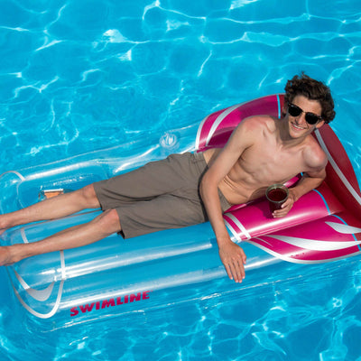 Swimline Inflatable Glass of Red Wine Raft Float Mat for Swimming Pool or Beach - VMInnovations