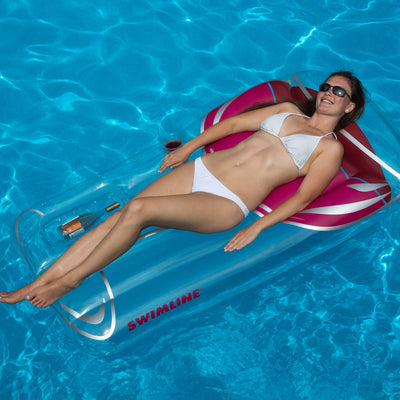 Swimline Inflatable Glass of Red Wine Raft Float Mat for Swimming Pool or Beach