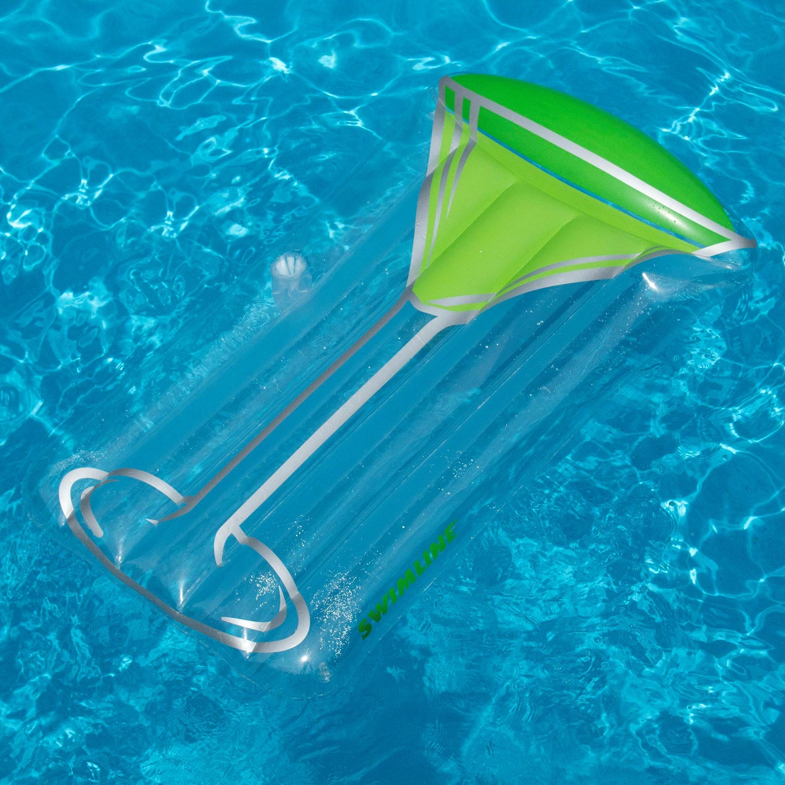 Swimline Inflatable Green Appletini Raft Float Mat for Swimming Pool or Beach - VMInnovations
