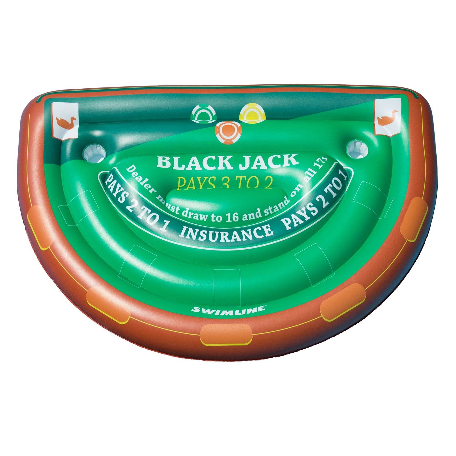 Swimline 90665 Giant Inflatable Swimming Pool Toy Blackjack Card Table Float - VMInnovations