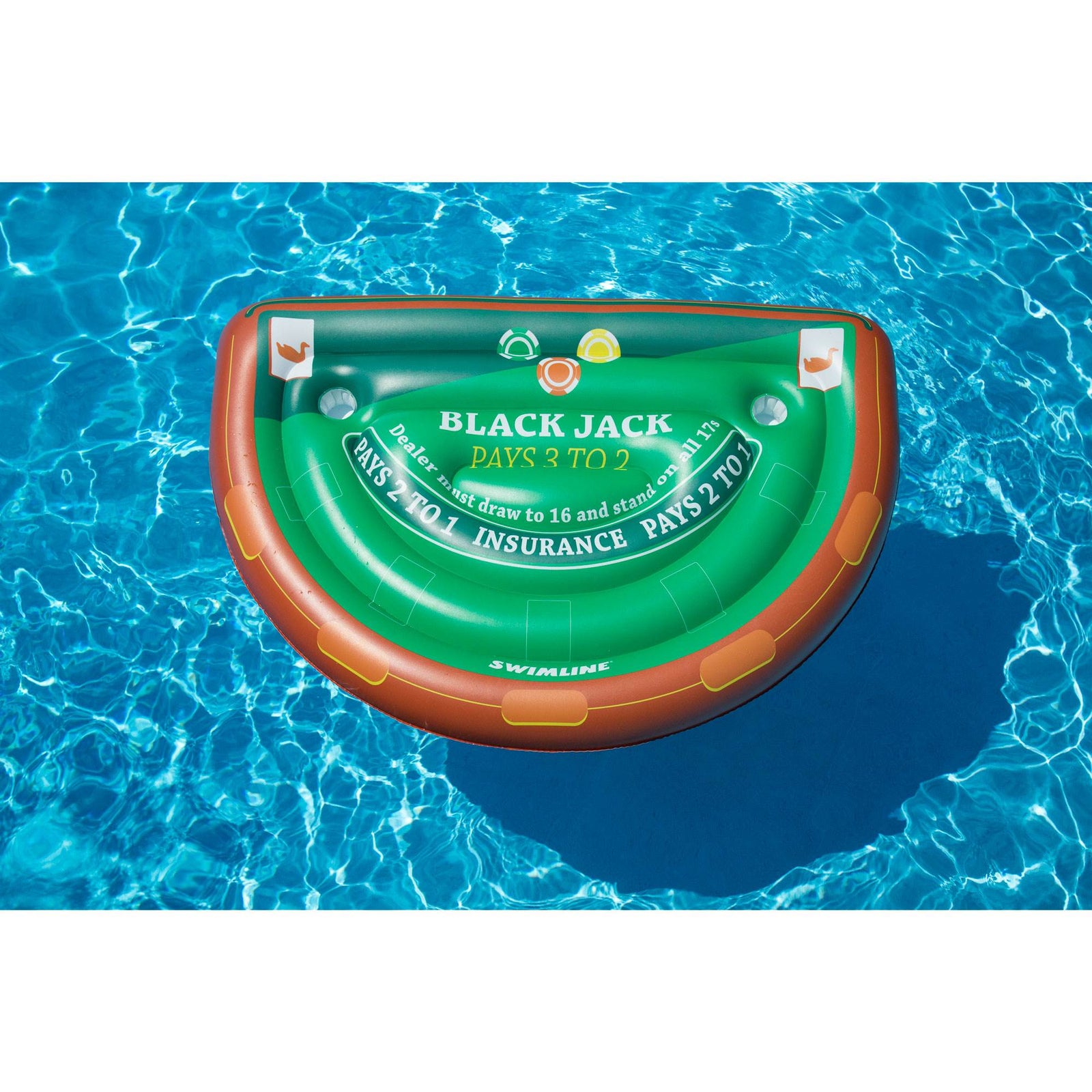 Swimline 90665 Giant Inflatable Swimming Pool Toy Blackjack Card Table Float - VMInnovations