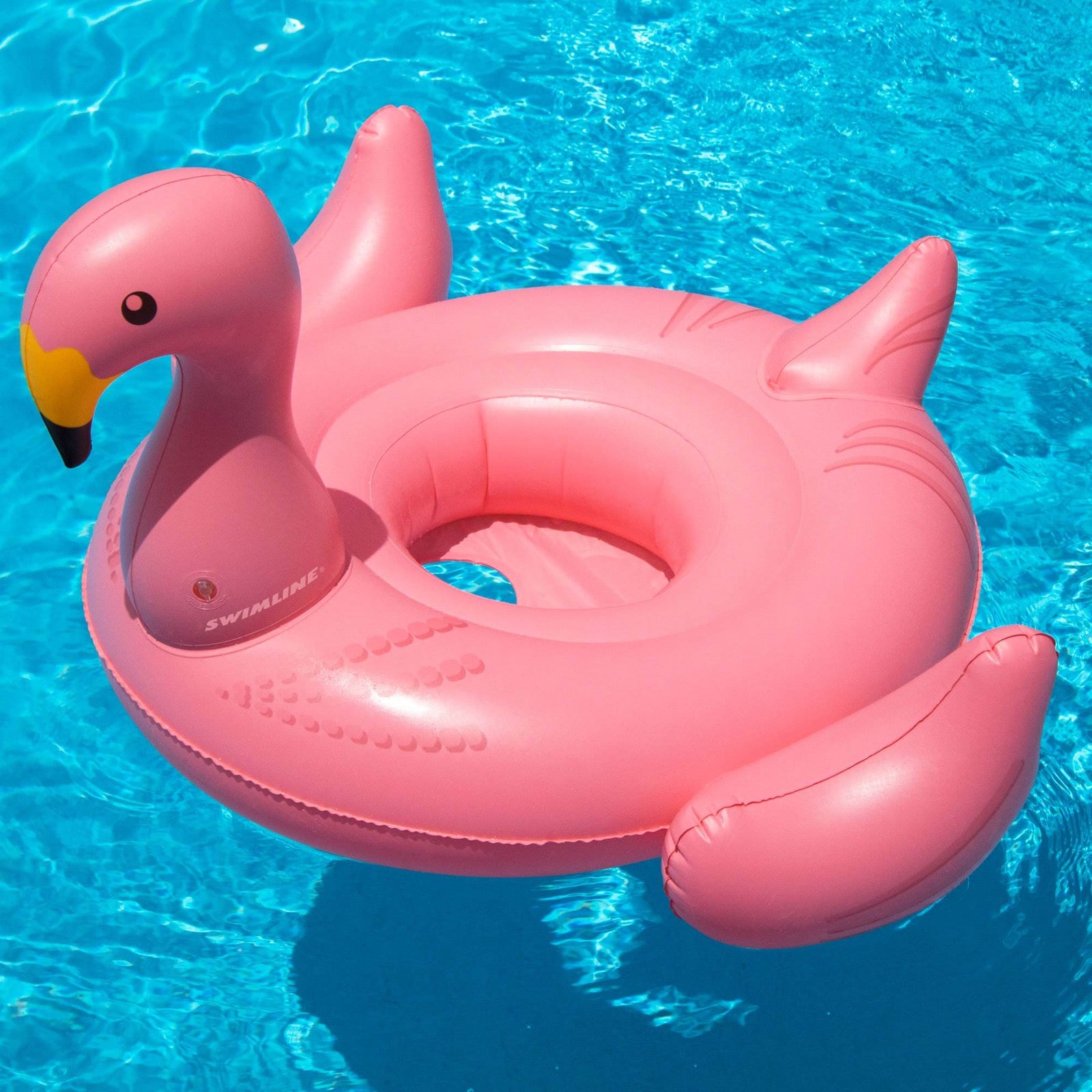 Swimline 98402 Flamingo Inflatable Baby Seat Ride-On Float For Swimming Pools - VMInnovations