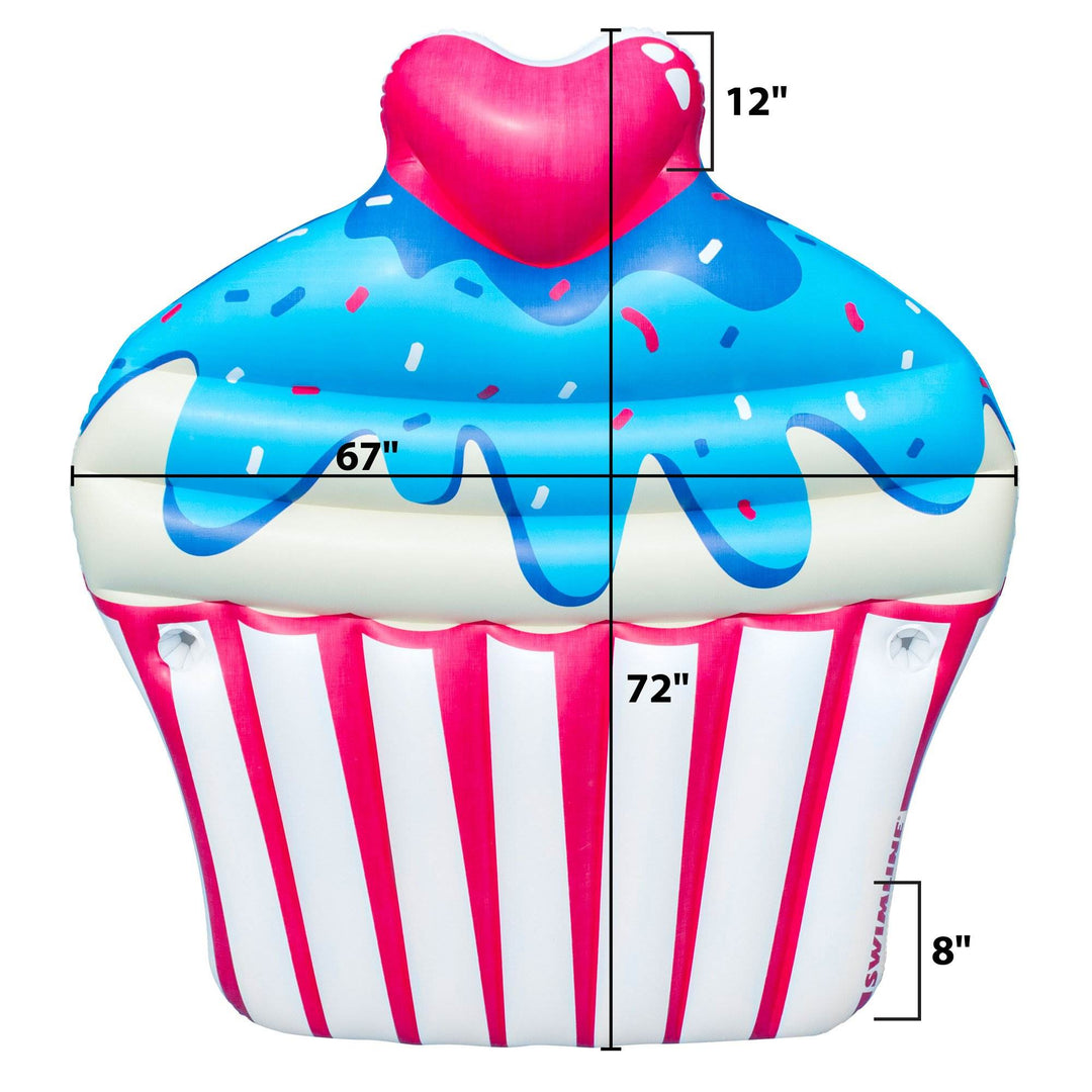 Swimline Inflatable Sprinkle Cupcake Ride On Swimming Pool or Lake Float Raft