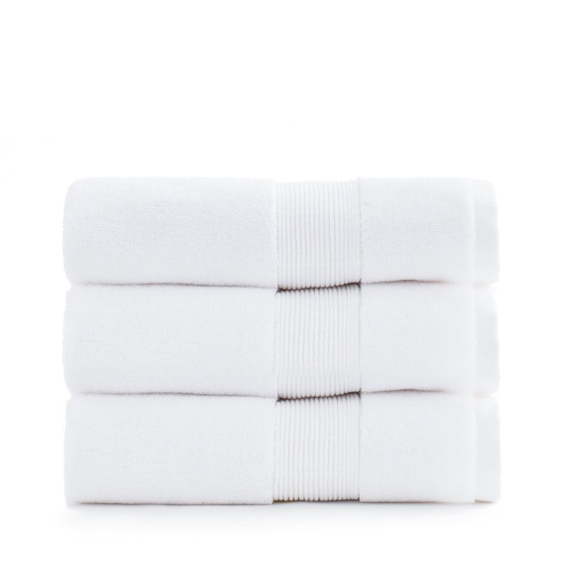 Miracle Cotton and Silver Ion Antimicrobial Plush Bathroom Hand Towel, White