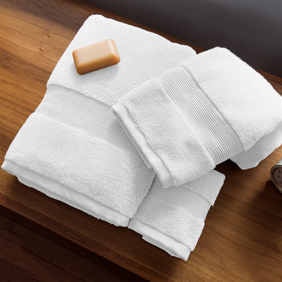 Miracle Cotton and Silver Ion Antimicrobial Plush Hand Towel, White (Open Box)