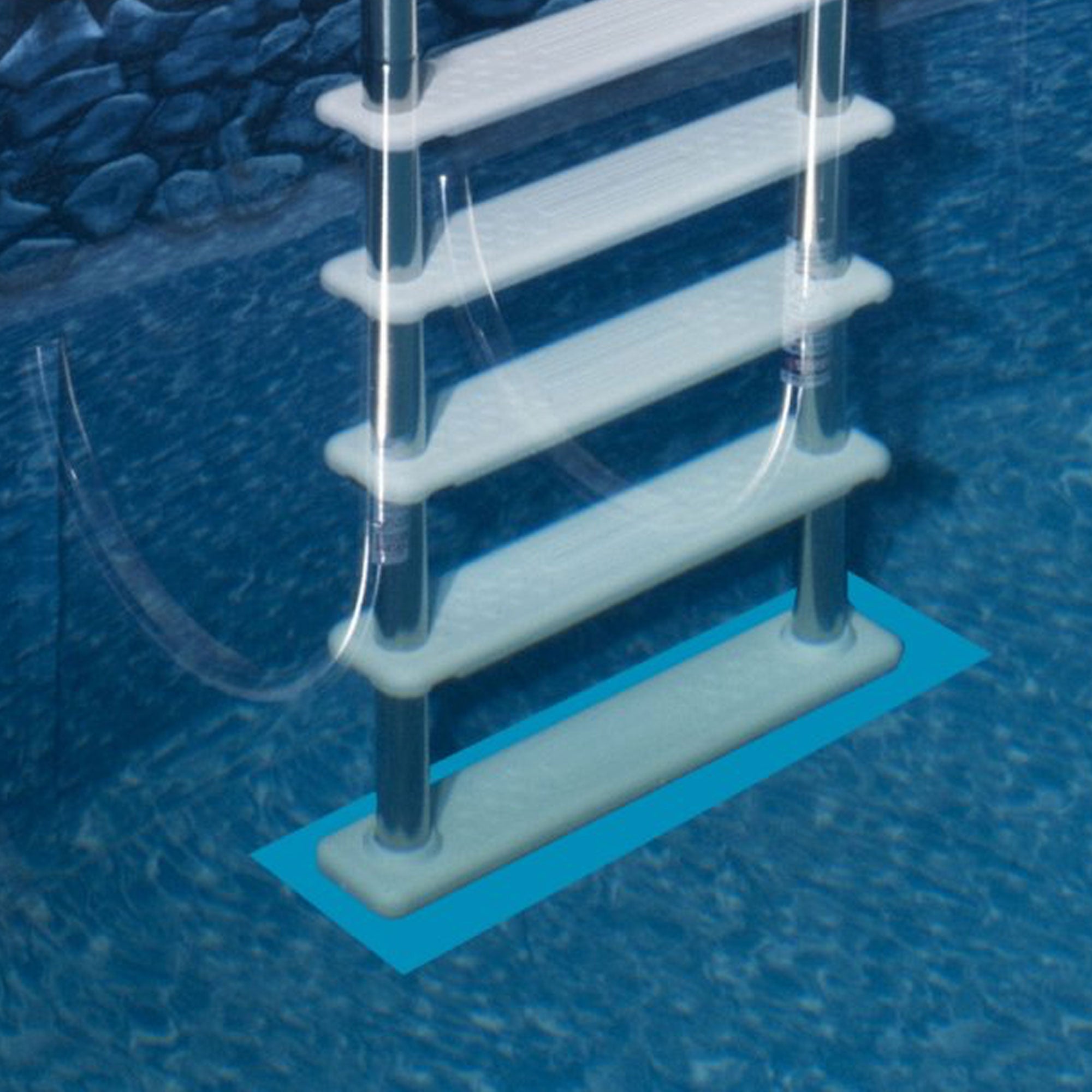 Swimline 48 Inch Pool Ladder with 9x36-Inch Vinyl Protective Pool Ladder Mat